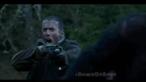 Carver points gun at Blue Eyes.