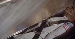 Stewart's body sinks with the ship