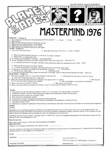 The Fan Club quiz in Marvel's UK Planet of the Apes comic, an example of the co-operation between the two publications