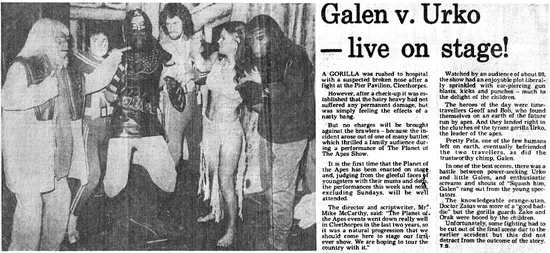 Newspaper review of the Cleethorpes production (provided to Hasslein Books by Mike McCarthy)