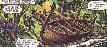 The Rebel's Boat; illustration by Oliver Frey
