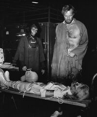 The 'dummy' Stewart is inspected before filming