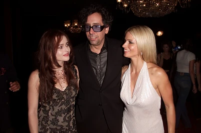 Helena Bonham Carter, Tim Burton and Lisa Marie at the world premiere.
