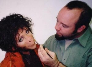 Barney Burman working on actress Tiffany Smith