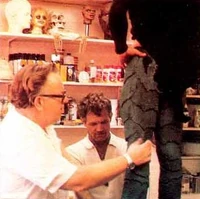 John Chambers and Janos Prohaska work on the Ghoul from Pickman's Model