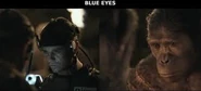 Motion Capture Split Screen: Nick Thurston as Blue Eyes.