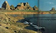 Lake Powell in 1967, half way through its artificial flooding