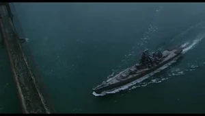 A warship in a deleted scene