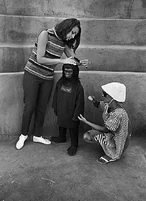 A Gorilla Child gets a last-minute touch-up, 1968.