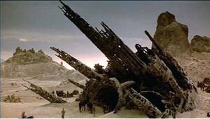 The outlaws discover the wreck of the Oberon