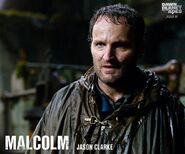 From the Apes Movies Facebook Page: Jason Clarke is Malcolm.