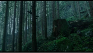 Koba leaping at a bear.