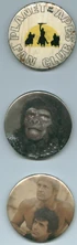 Badges issued by the UK Apes Fan Club (picture courtesy of Martin Gainsford)
