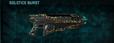Solstice Burst with Scrub Forest weapon camouflage applied.