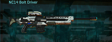 NC14 Bolt Driver with Esamir Snow weapon camouflage applied.