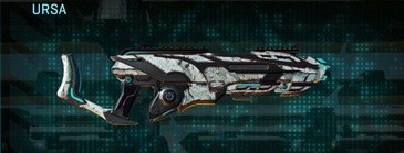 Ursa with Rocky Tundra weapon camouflage applied.