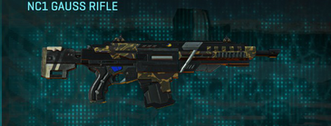 NC1 Gauss Rifle with Indar Highlands V1 weapon camouflage applied.