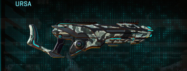 Ursa with Northern Forest weapon camouflage applied.