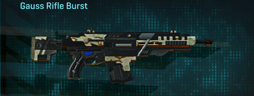 Gauss Rifle Burst with California Scrub weapon camouflage applied.