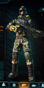 NC Engineer with Woodland armor camouflage applied.