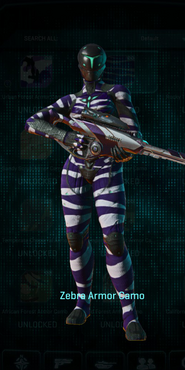 VS Infiltrator with Zebra armor camouflage applied.