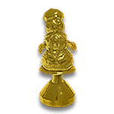 Gold Snowman Hood Ornament Only available to those who killed one Golden Snowman during the Auraximus 2013 event.