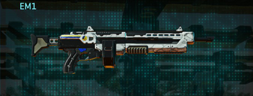 EM1 with Esamir Snow weapon camouflage applied.
