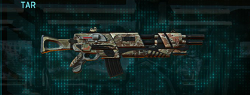 TAR with Arid Forest weapon camouflage applied.
