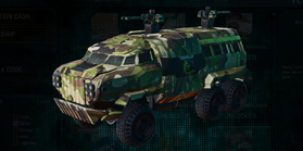 Stock NC Sunderer with Woodland vehicle camouflage applied.