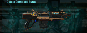 Gauss Compact Burst with Indar Canyons V1 weapon camouflage applied.