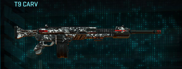 T9 CARV with Snow Aspen Forest weapon camouflage applied.