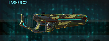 Lasher X2 with Temperate Forest weapon camouflage applied.