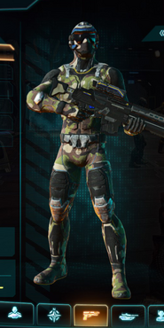 NC Infiltrator with Woodland armor camouflage applied.