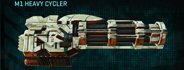 M1 Heavy Cycler with Indar Dry Ocean weapon camouflage applied.