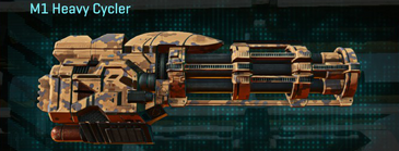 M1 Heavy Cycler with Indar Canyons V1 weapon camouflage applied.