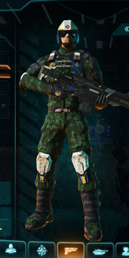 NC Combat Medic with Clover armor camouflage applied.