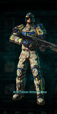 NC Heavy Assault with Arid Forest armor camouflage applied.