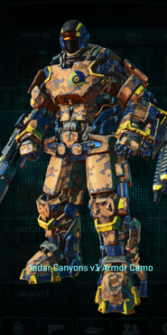 NC MAX with Indar Canyons V1 armor camouflage applied.