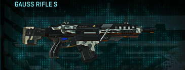 Gauss Rifle S with Northern Forest weapon camouflage applied.