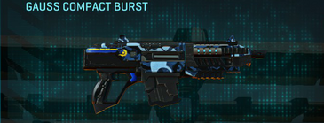 Gauss Compact Burst with Alpha Squad (NC) weapon camouflage applied.