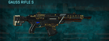 Gauss Rifle S with Indar Highlands V1 weapon camouflage applied.