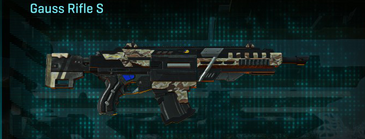 Gauss Rifle S with Arid Forest weapon camouflage applied.