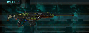 Impetus with Jungle Forest weapon camouflage applied.