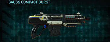 Gauss Compact Burst with Indar Dry Ocean weapon camouflage applied.