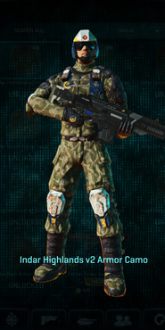 NC Combat Medic with Indar Highlands V2 armor camouflage applied.