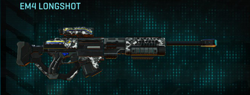 EM4 Longshot with Snow Aspen Forest weapon camouflage applied.