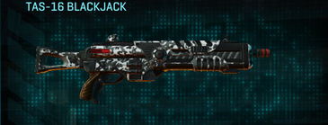 TAS-16 Blackjack with Snow Aspen Forest weapon camouflage applied.