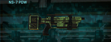 NS-7 PDW with Amerish Forest V2 weapon camouflage applied.