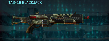 TAS-16 Blackjack with Pine Forest weapon camouflage applied.