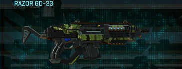 Razor GD-23 with Jungle Forest weapon camouflage applied.